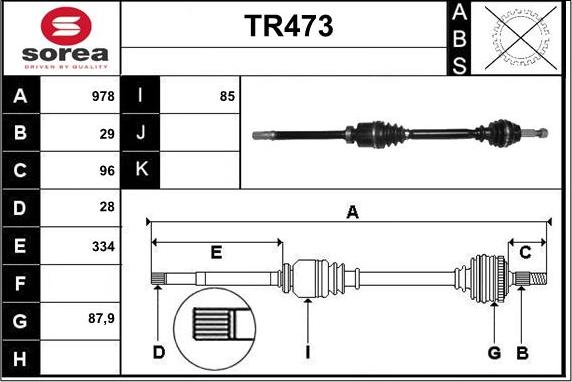 Sera TR473 - Arbre de transmission cwaw.fr