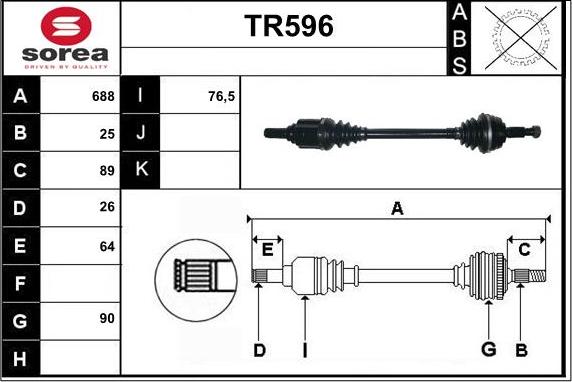 Sera TR596 - Arbre de transmission cwaw.fr