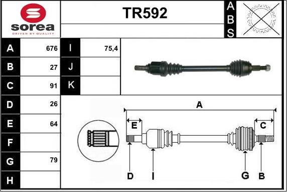 Sera TR592 - Arbre de transmission cwaw.fr