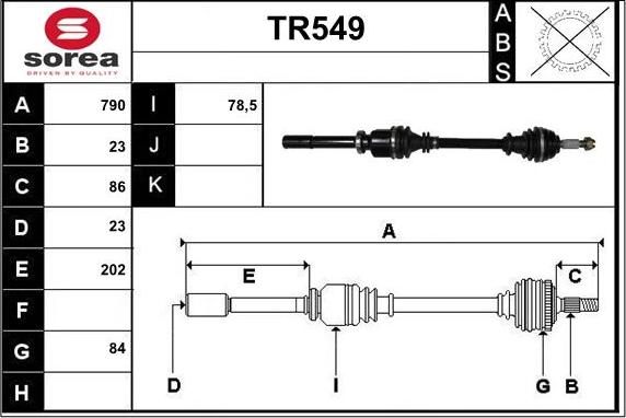 Sera TR549 - Arbre de transmission cwaw.fr