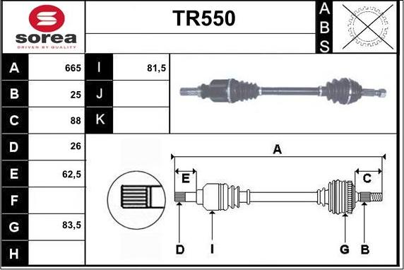 Sera TR550 - Arbre de transmission cwaw.fr