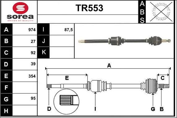 Sera TR553 - Arbre de transmission cwaw.fr