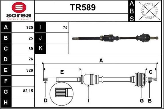 Sera TR589 - Arbre de transmission cwaw.fr