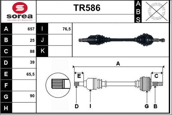 Sera TR586 - Arbre de transmission cwaw.fr