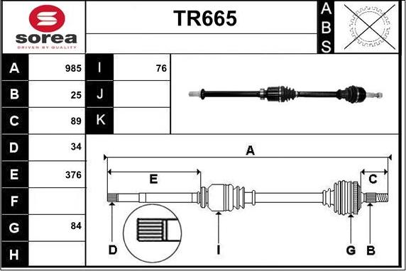 Sera TR665 - Arbre de transmission cwaw.fr