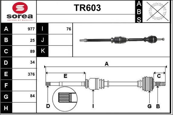 Sera TR603 - Arbre de transmission cwaw.fr