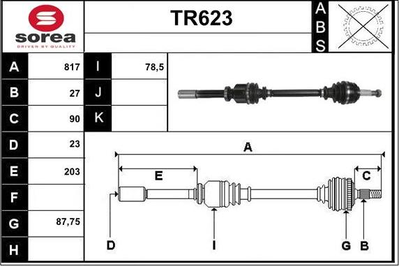 Sera TR623 - Arbre de transmission cwaw.fr