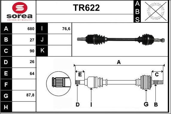 Sera TR622 - Arbre de transmission cwaw.fr