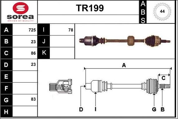 Sera TR199 - Arbre de transmission cwaw.fr