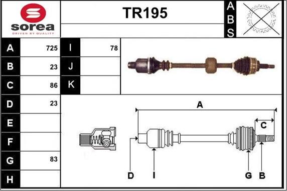 Sera TR195 - Arbre de transmission cwaw.fr