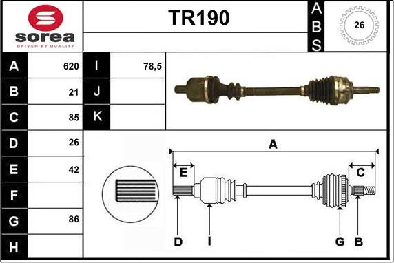 Sera TR190 - Arbre de transmission cwaw.fr