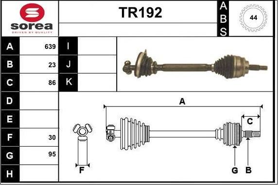 Sera TR192 - Arbre de transmission cwaw.fr