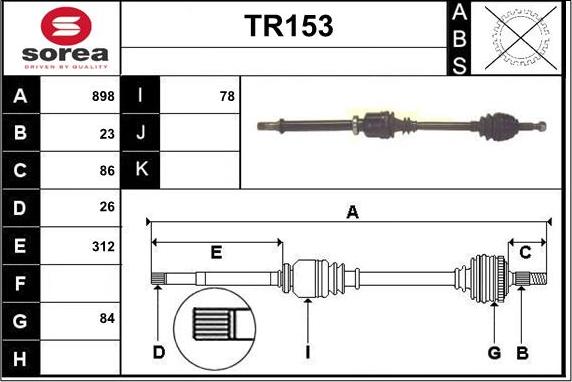 Sera TR153 - Arbre de transmission cwaw.fr