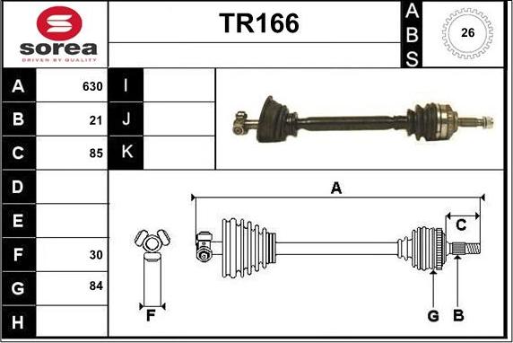 Sera TR166 - Arbre de transmission cwaw.fr