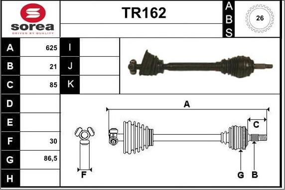 Sera TR162 - Arbre de transmission cwaw.fr