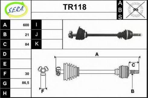 Sera TR118 - Arbre de transmission cwaw.fr