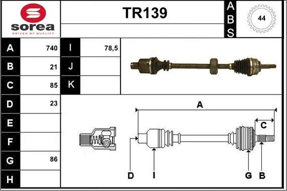 Sera TR139 - Arbre de transmission cwaw.fr