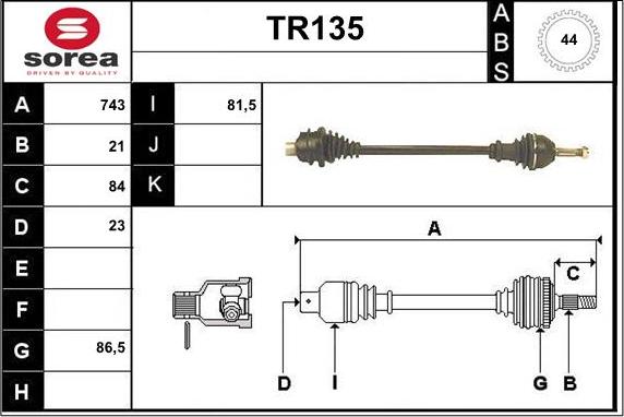 Sera TR135 - Arbre de transmission cwaw.fr