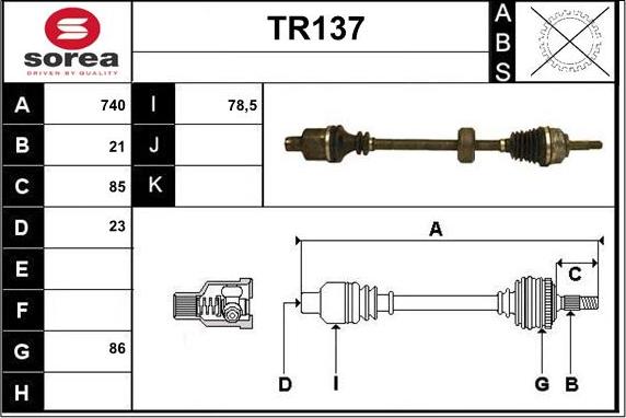 Sera TR137 - Arbre de transmission cwaw.fr