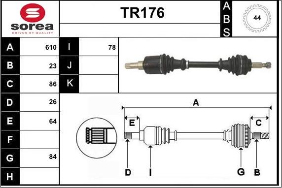 Sera TR176 - Arbre de transmission cwaw.fr