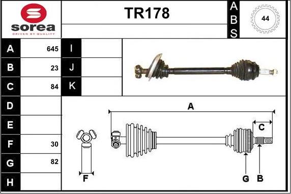 Sera TR178 - Arbre de transmission cwaw.fr