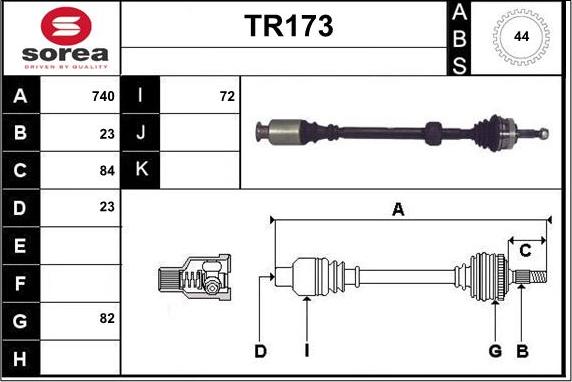 Sera TR173 - Arbre de transmission cwaw.fr