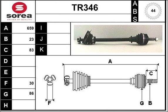 Sera TR346 - Arbre de transmission cwaw.fr