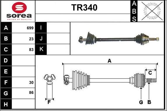 Sera TR340 - Arbre de transmission cwaw.fr