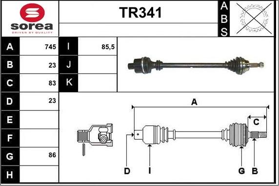 Sera TR341 - Arbre de transmission cwaw.fr