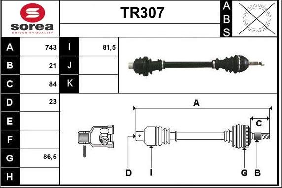 Sera TR307 - Arbre de transmission cwaw.fr