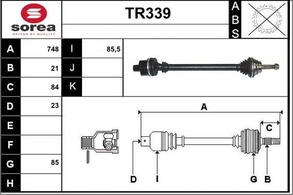 Sera TR339 - Arbre de transmission cwaw.fr