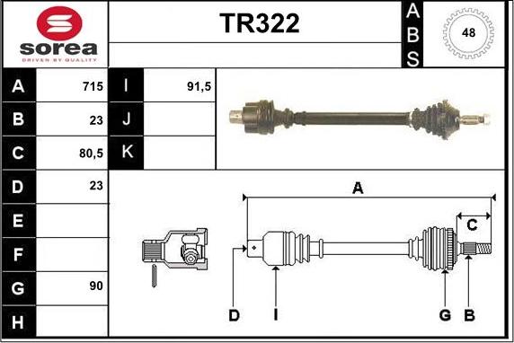 Sera TR322 - Arbre de transmission cwaw.fr