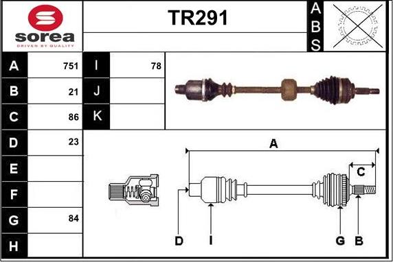 Sera TR291 - Arbre de transmission cwaw.fr