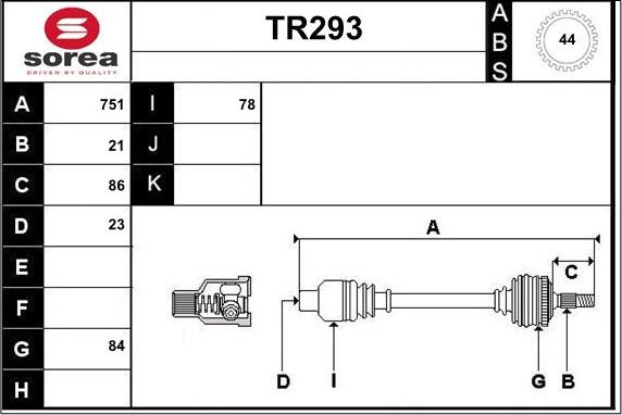 Sera TR293 - Arbre de transmission cwaw.fr