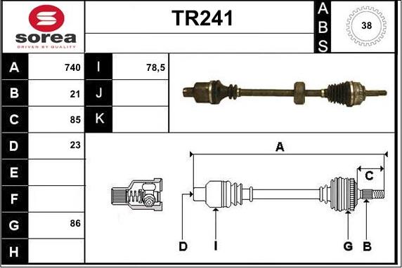 Sera TR241 - Arbre de transmission cwaw.fr