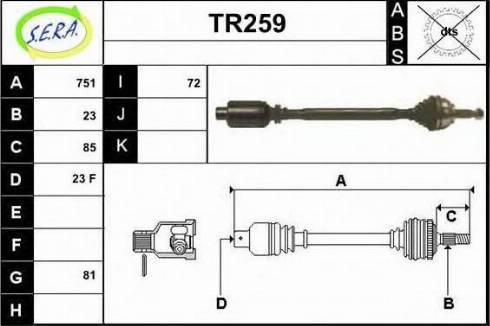 Sera TR259 - Arbre de transmission cwaw.fr