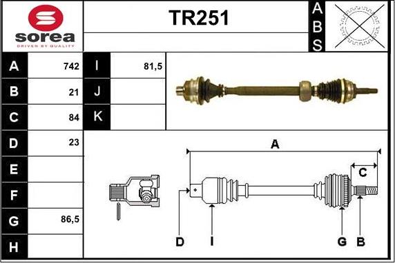 Sera TR251 - Arbre de transmission cwaw.fr