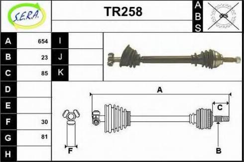 Sera TR258 - Arbre de transmission cwaw.fr