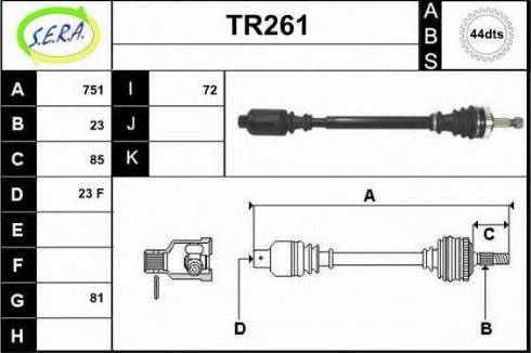 Sera TR261 - Arbre de transmission cwaw.fr