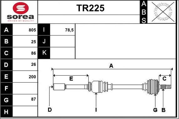 Sera TR225 - Arbre de transmission cwaw.fr