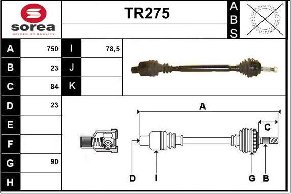 Sera TR275 - Arbre de transmission cwaw.fr