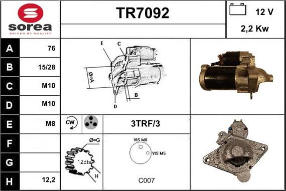 Sera TR7092 - Démarreur cwaw.fr