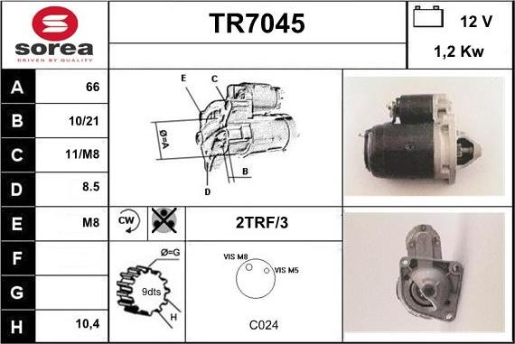 Sera TR7045 - Démarreur cwaw.fr