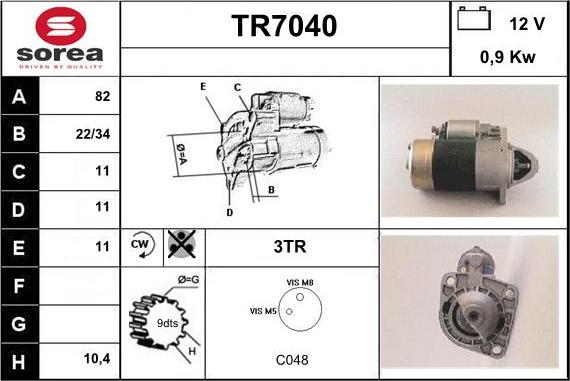 Sera TR7040 - Démarreur cwaw.fr