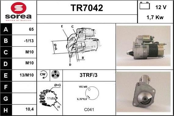 Sera TR7042 - Démarreur cwaw.fr