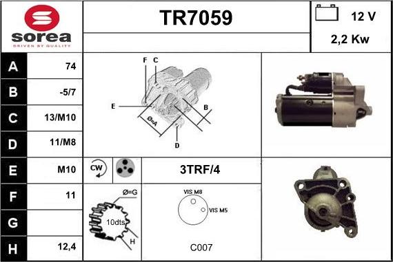 Sera TR7059 - Démarreur cwaw.fr