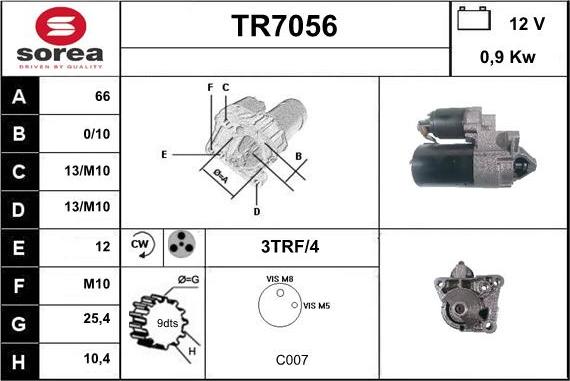 Sera TR7056 - Démarreur cwaw.fr