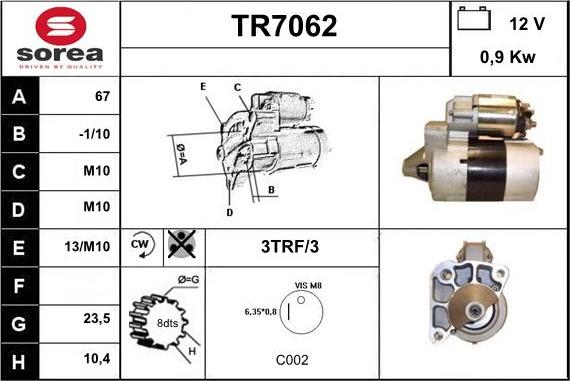 Sera TR7062 - Démarreur cwaw.fr