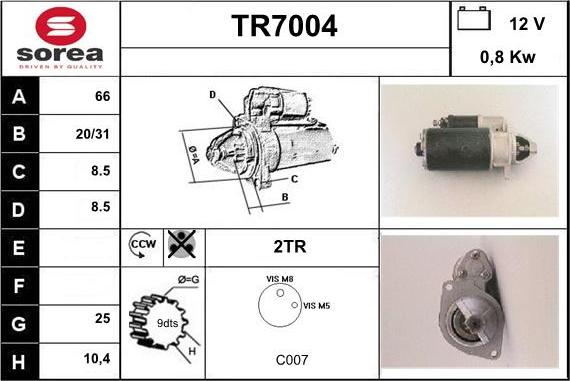 Sera TR7004 - Démarreur cwaw.fr