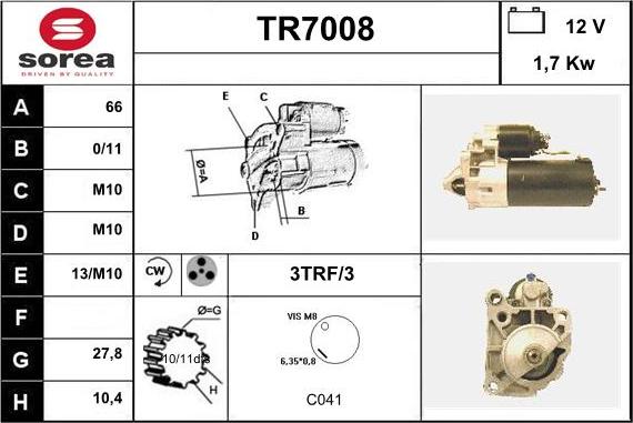 Sera TR7008 - Démarreur cwaw.fr